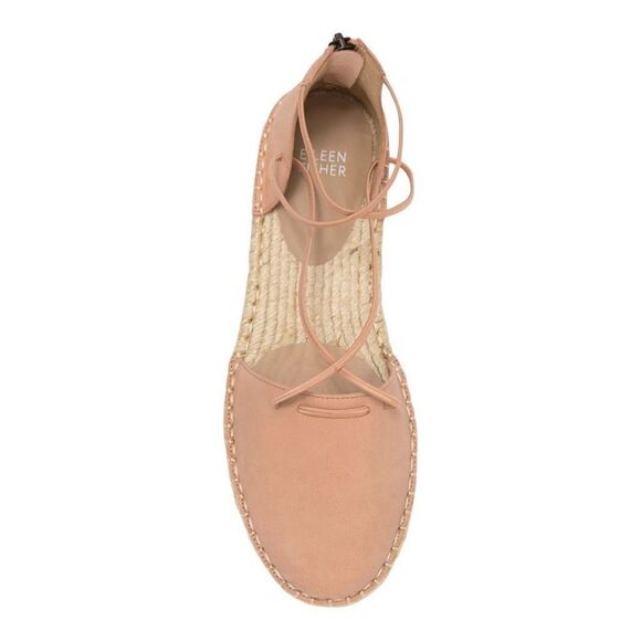 Eileen Fisher espadrille lace-up sandals in toffee cream leather size 8 NWB - Picture 5 of 10